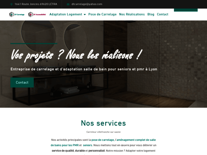 Screenshot du site : DT Carreleur Villefranche sur Saone