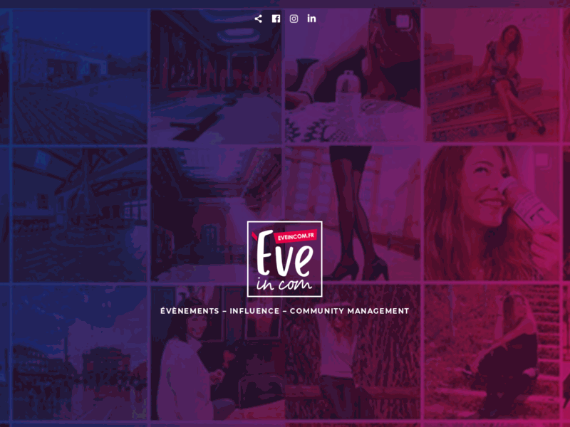 Screenshot du site : Eve In Com évènements, influence et CM montpellier