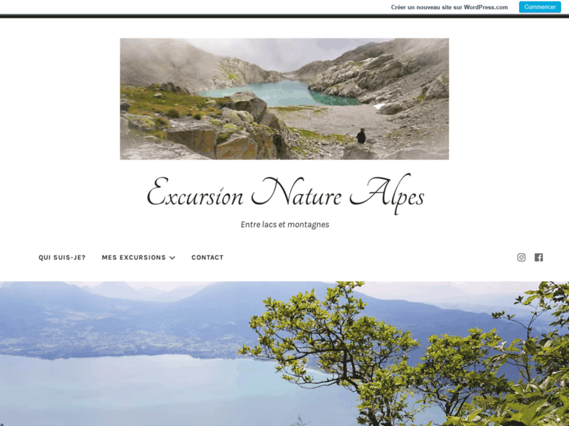 Screenshot du site : Excursion Nature Alpes