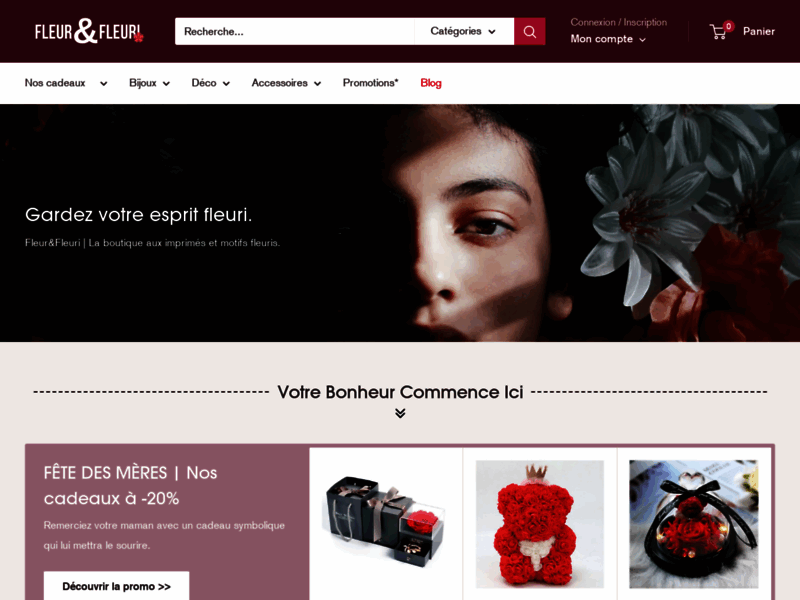 Screenshot du site : Fleur&Fleuri