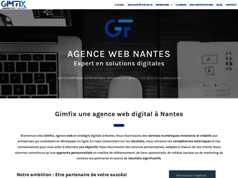 Screenshot du site : Agence Web Nantes