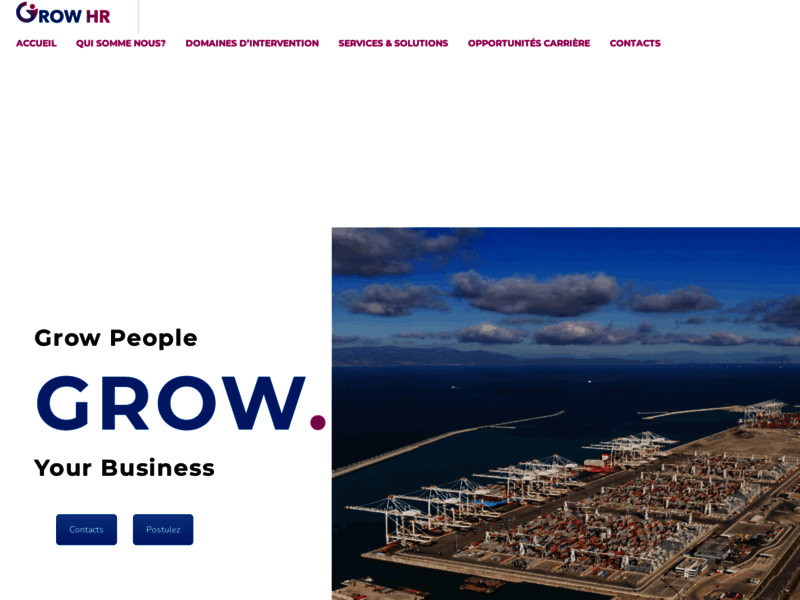 Screenshot du site : Grow HR - Cabinet RH à Tanger