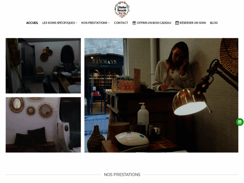 Screenshot du site : L'Atelier beauté