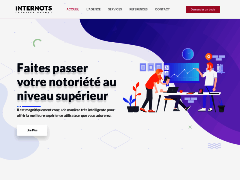 Screenshot du site : Internots agence de publicité
