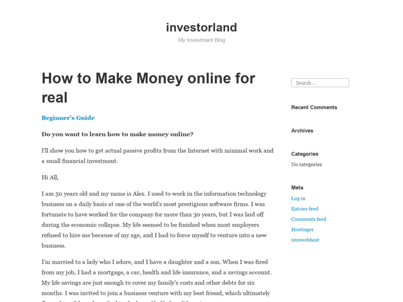 Website's screenshot : Investment Blog