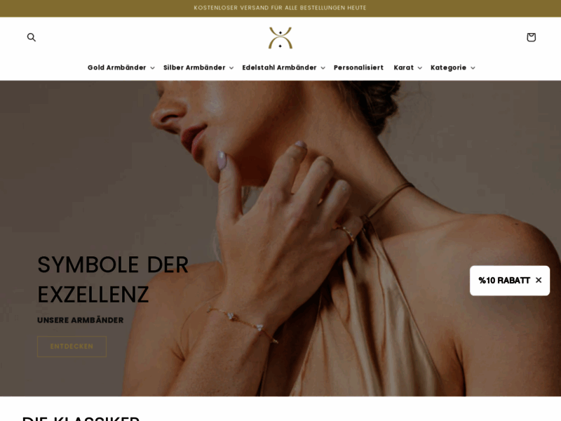 Site screenshot : Königlicher Goldarmband