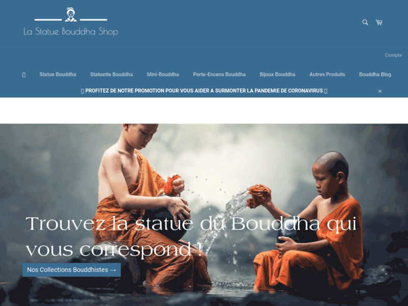 Screenshot du site : La Statue Bouddha Shop