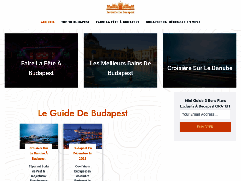Screenshot du site : Le guide de budapest