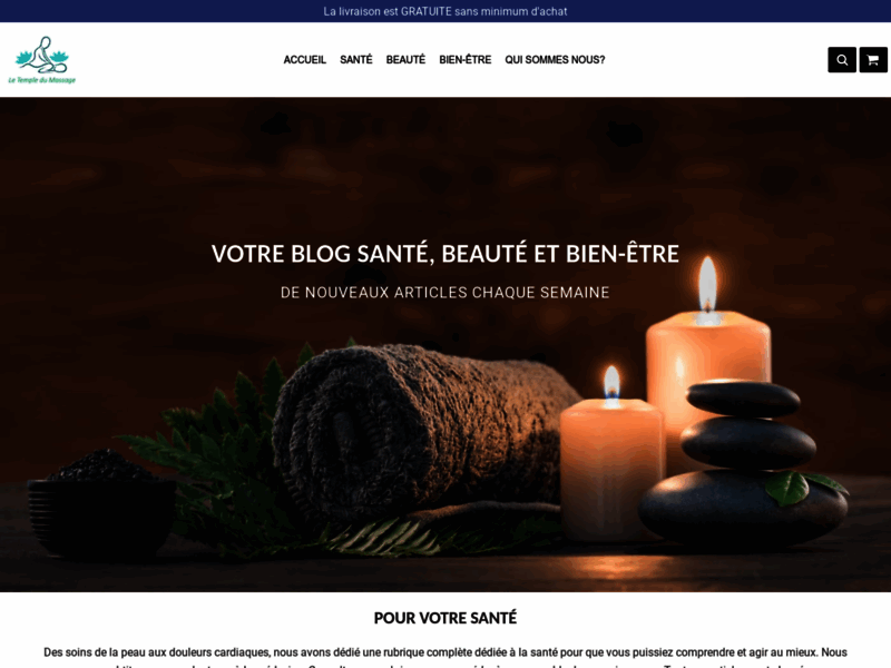 Screenshot du site : Le Temple du Massage