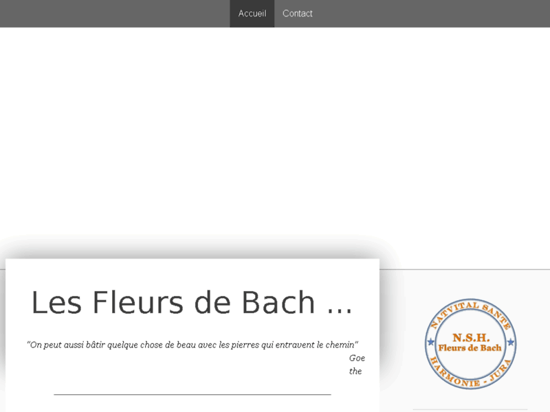 Screenshot du site : Les fleurs de Bach