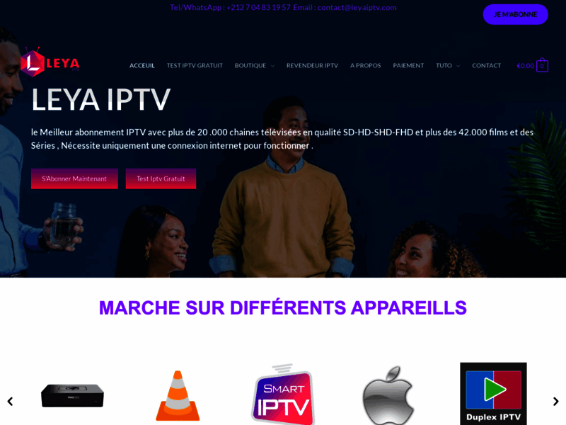 Screenshot du site : LEYA IPTV 123