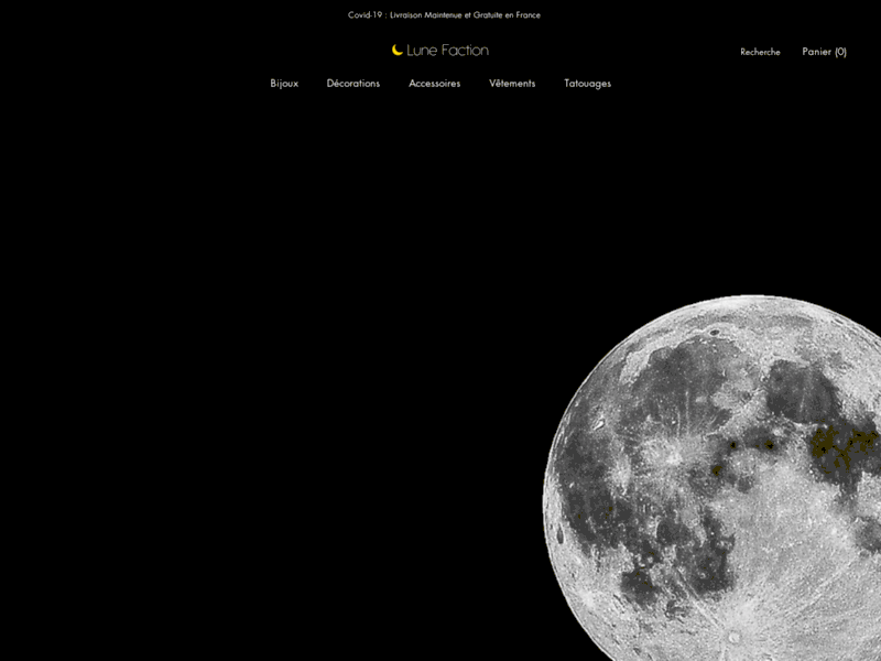 Screenshot du site : Collier Pierre de Lune