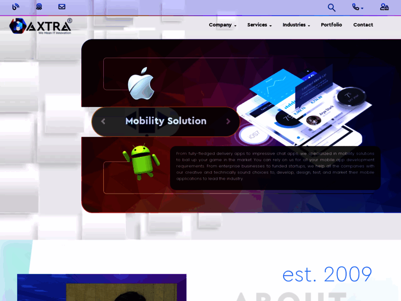 Website's screenshot : Maxtra Technologies