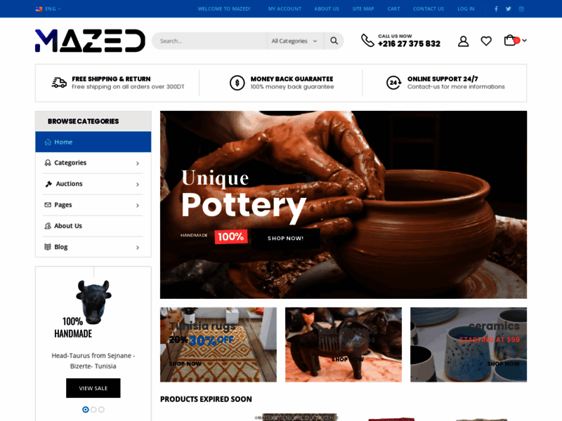 Screenshot du site : Mazed.store