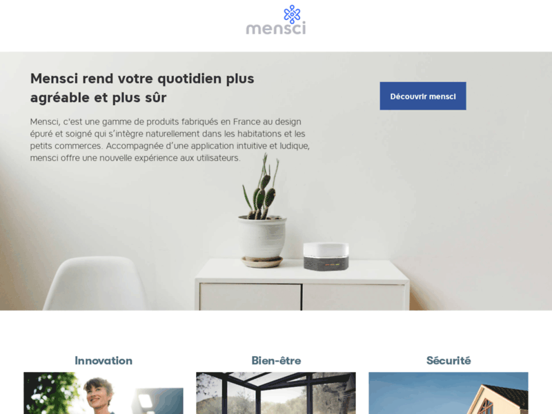 Screenshot du site : MenSCI : la maison intelligente