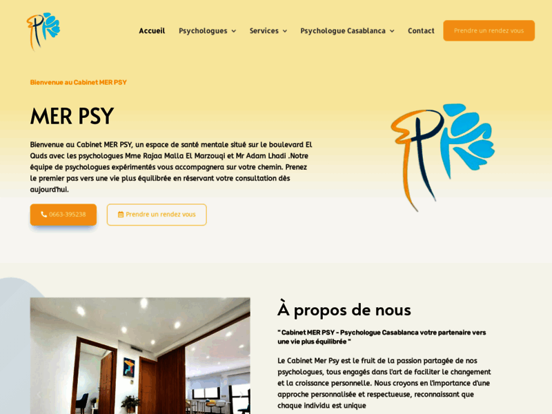 Screenshot du site : mer psychologue casablanca
