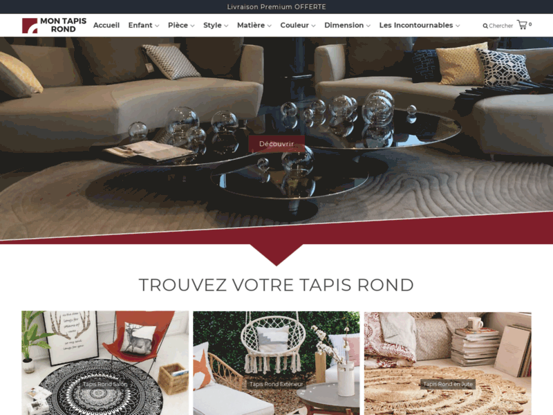 Screenshot du site : Mon-Tapis-Rond