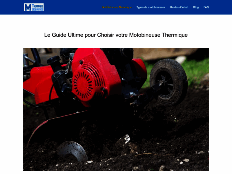 Screenshot du site : Motobineuse Thermique