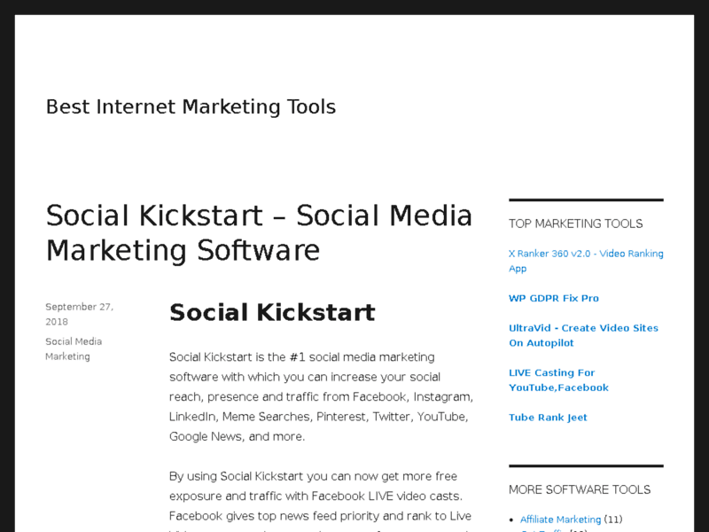 Screenshot du site : Best Internet Marketing Tools