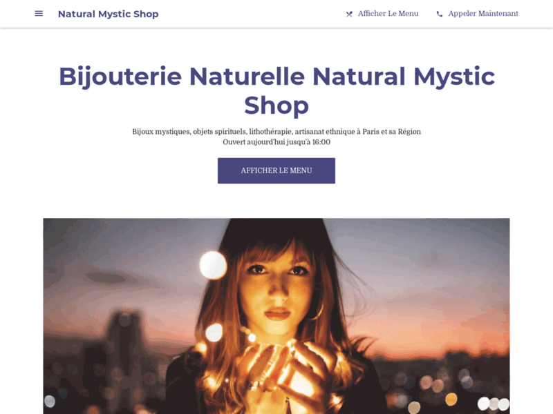 Screenshot du site : Bijouterie naturelle et spirituelle lithothérapie