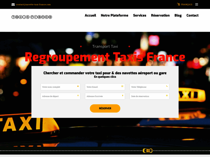 Screenshot du site : Taxis Pas Chers pour Transferts depuis ou vers Gar
