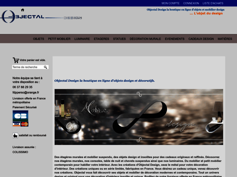 Screenshot du site : Objectal Design