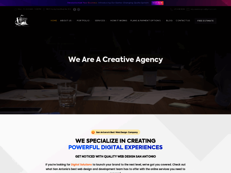 Site screenshot : Odyssey Design Co - Web Design San Antonio