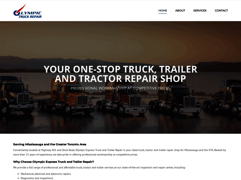 Site screenshot : Olympic Truck Repair