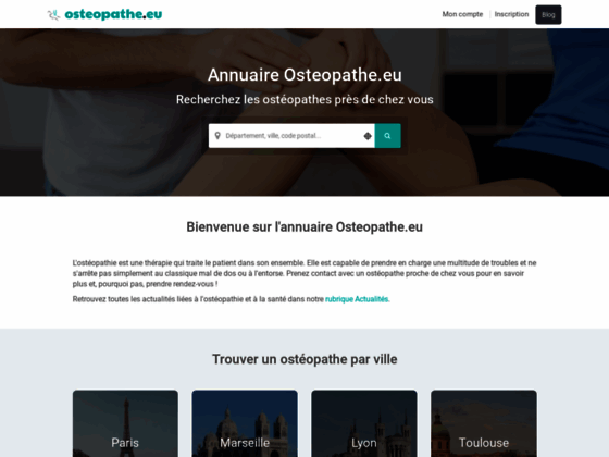 Rechercher un ostéopathe sur l’annuaire Osteopathe.eu