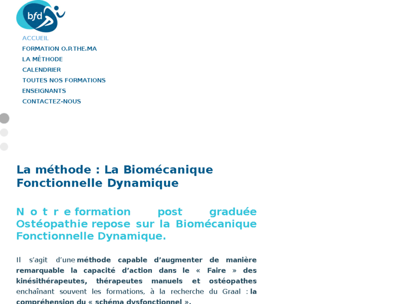 Screenshot du site : Formation post graduée ostéopathie Nice