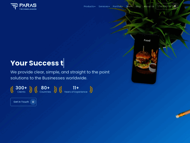 Website's screenshot : Paras Technologies | Software Development Company