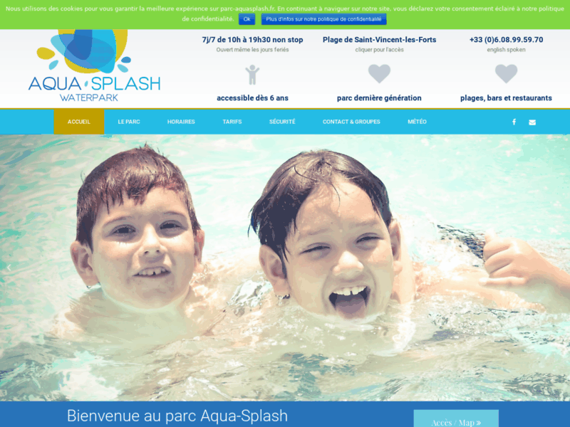 Screenshot du site : Parc Aqua-Splash lac de Serre-Ponçon