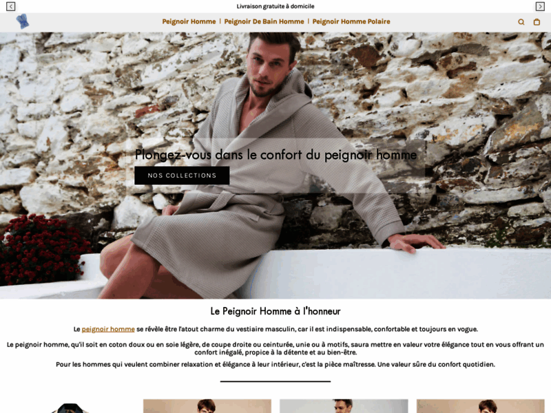 Screenshot du site : peignoir-homme