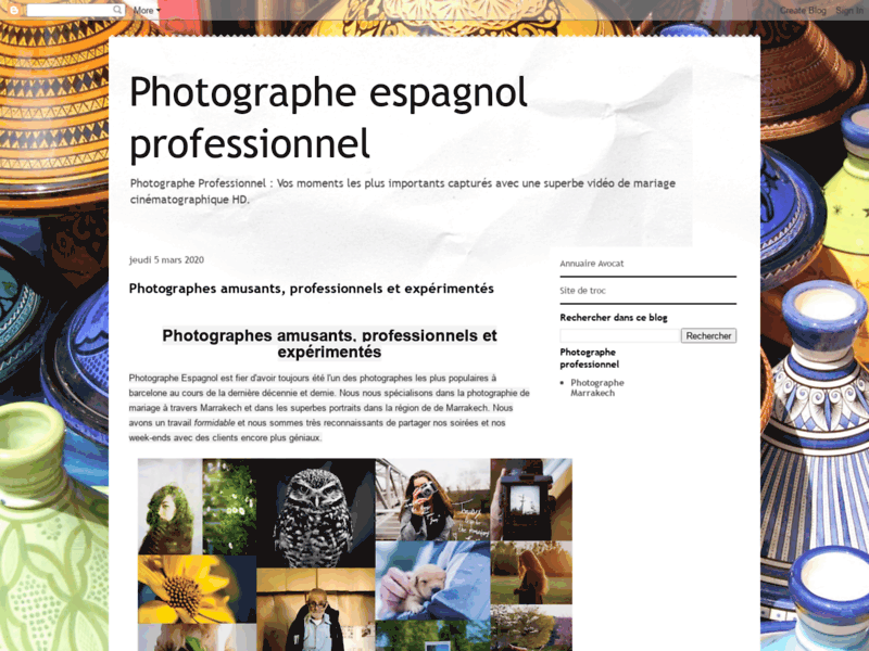 Screenshot du site : Photographe espagnol professionnel