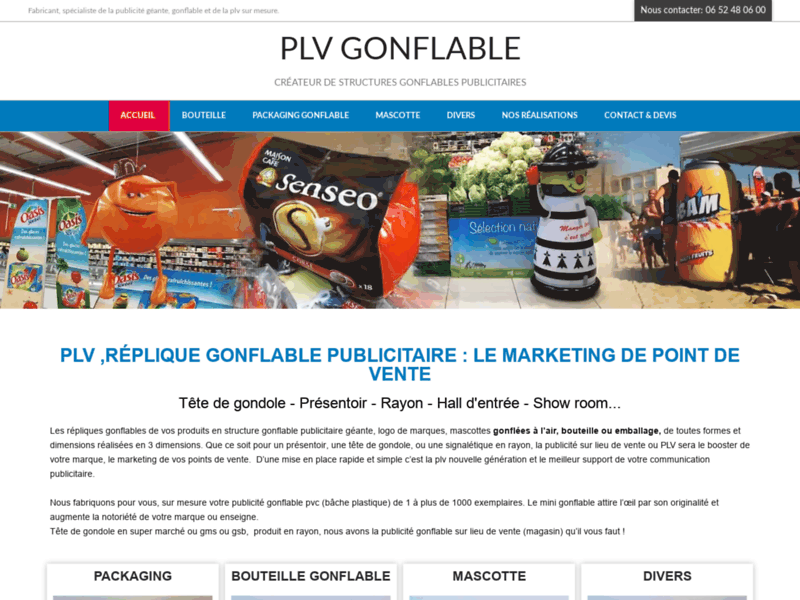 PLV gonflable : packaging, bouteille géant de vos produits