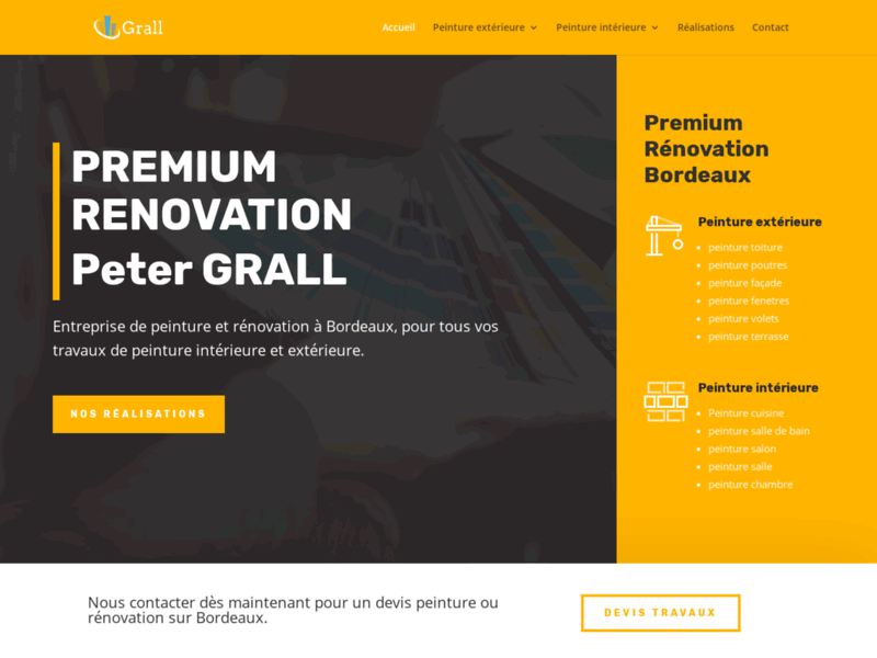 Screenshot du site : Premium Renovation - Peintre
