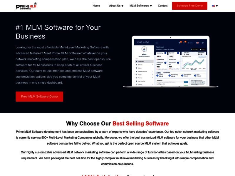 Website's screenshot : Prime MLM Software