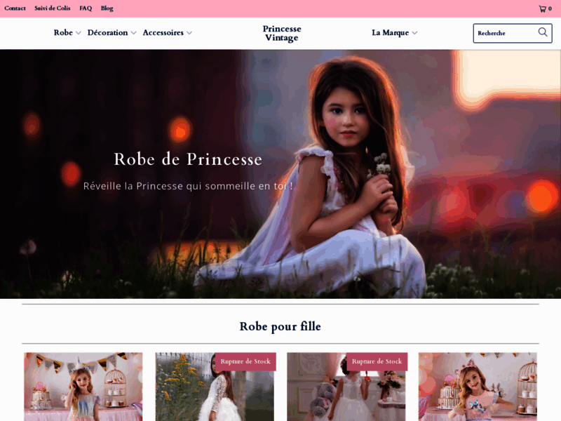 Screenshot du site : Princesse Vintage