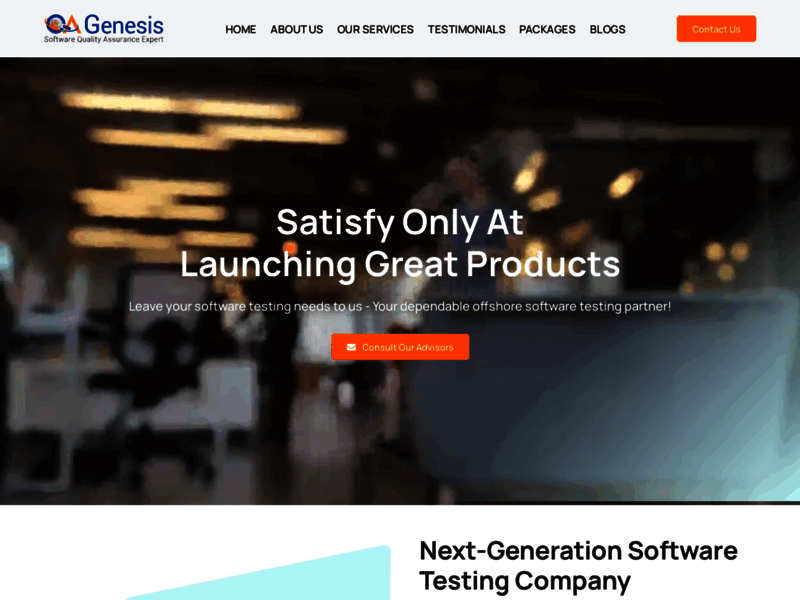 Website's screenshot : QA Genesis