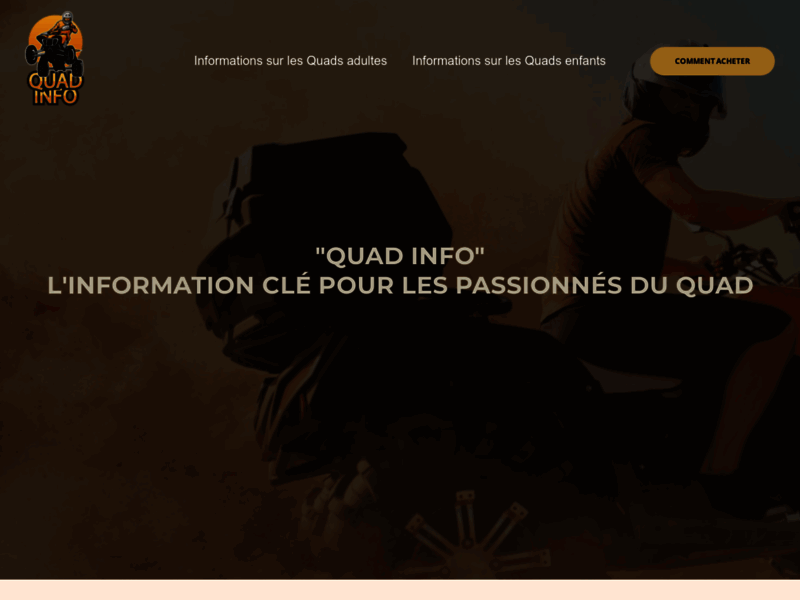 Screenshot du site : Quad Info - Tout savoir sur les quads