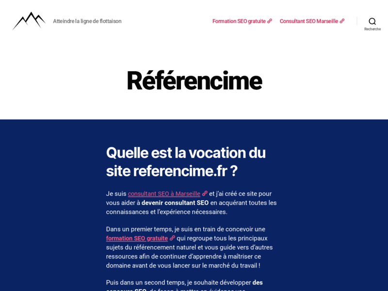 Screenshot du site : Referencime.fr