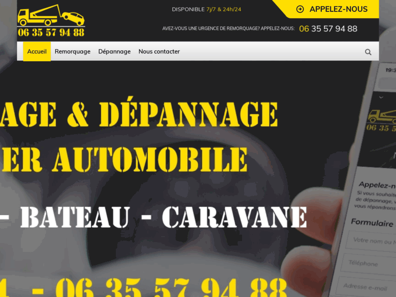 Screenshot du site : Remorquage Montpellier