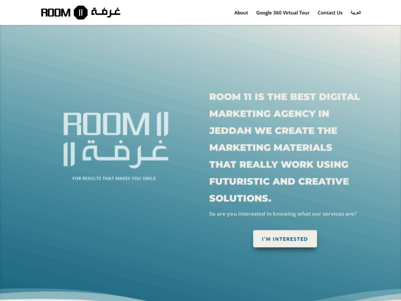 Site screenshot : room 11 marketing agency based in Jeddah