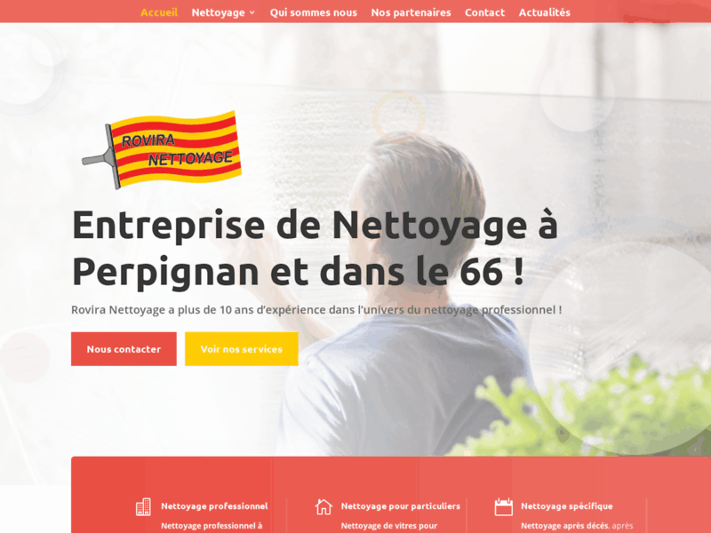 Screenshot du site : Rovira Nettoyage à Perpignan
