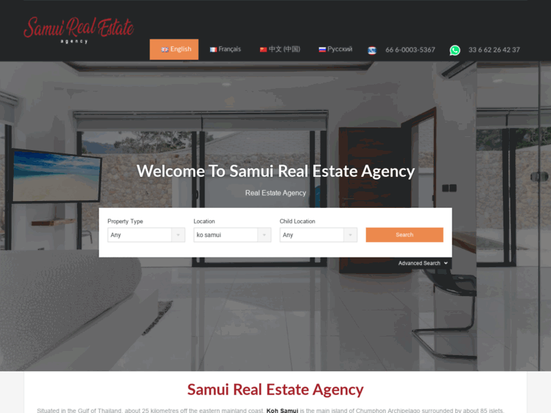 Site screenshot : Samui Real Estate Agency:Discover superior class