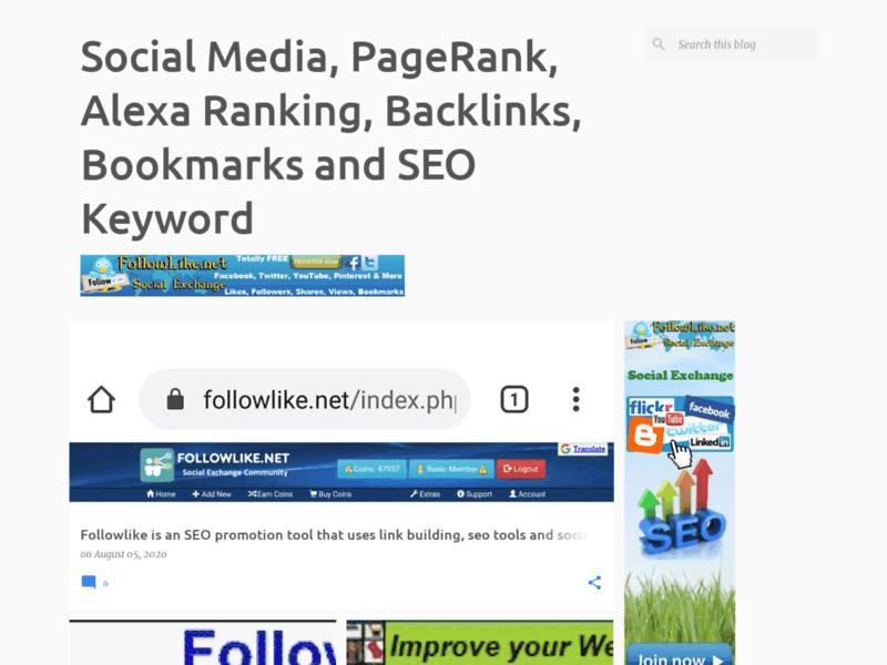 Website's screenshot : Social Media, PageRank, Alexa Ranking, Backlinks