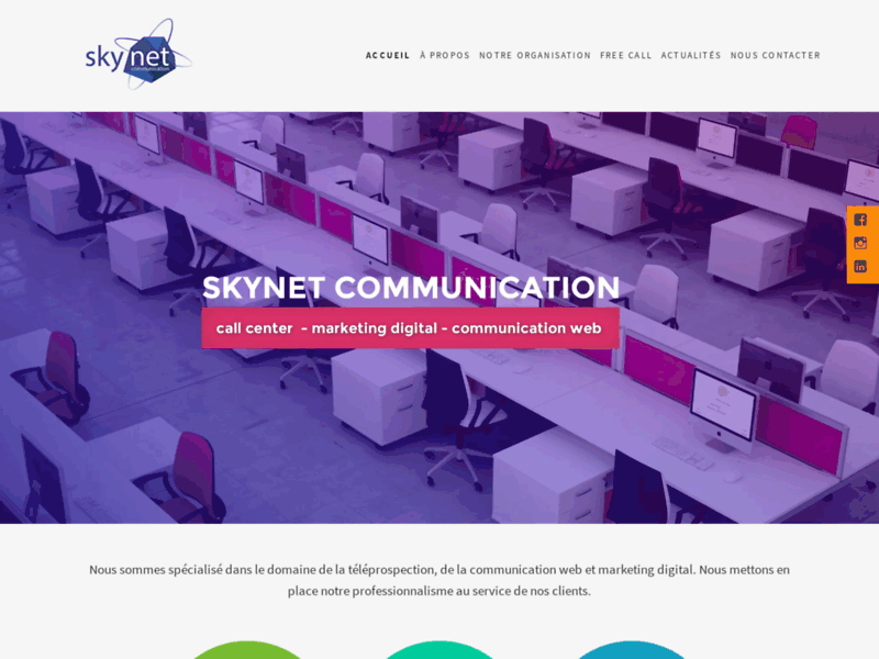 Screenshot du site : SKYNET COMMUNICATION MADAGASCAR