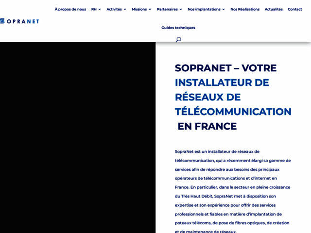 SopraNet - Installateur de réseaux de télécommunication en France