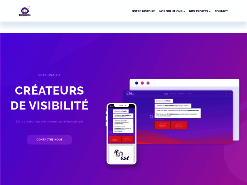 Screenshot du site : Agence web Bordeaux