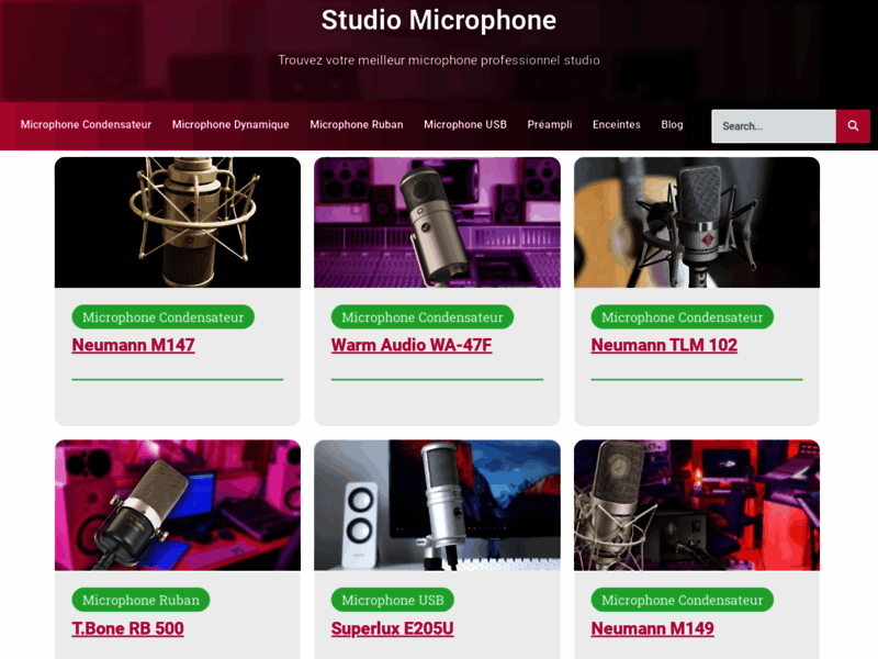 Screenshot du site : Studio Microphone